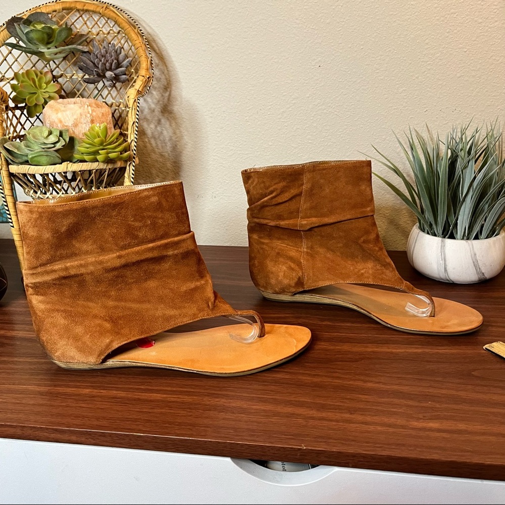 Wild Pair High Top Suede Leather Sandal Thong Bohemia Shoes